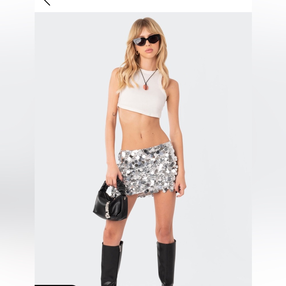 Edikted Sabrina Low Rise Sequin Mini Skirt